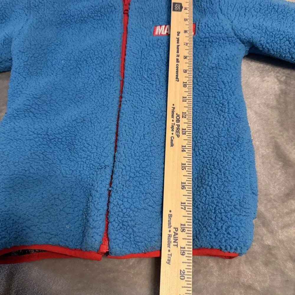 Youth Medium Reversible Jacket Multicolor Marvel Sherpa Hooded Size 6/7